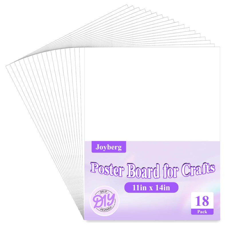 Joyberg 18Pack Poster Board  11in x 14in White Poster Boards  Posterboard  Poster Board Paper for Crafts  DIY  Drawing - Image 1